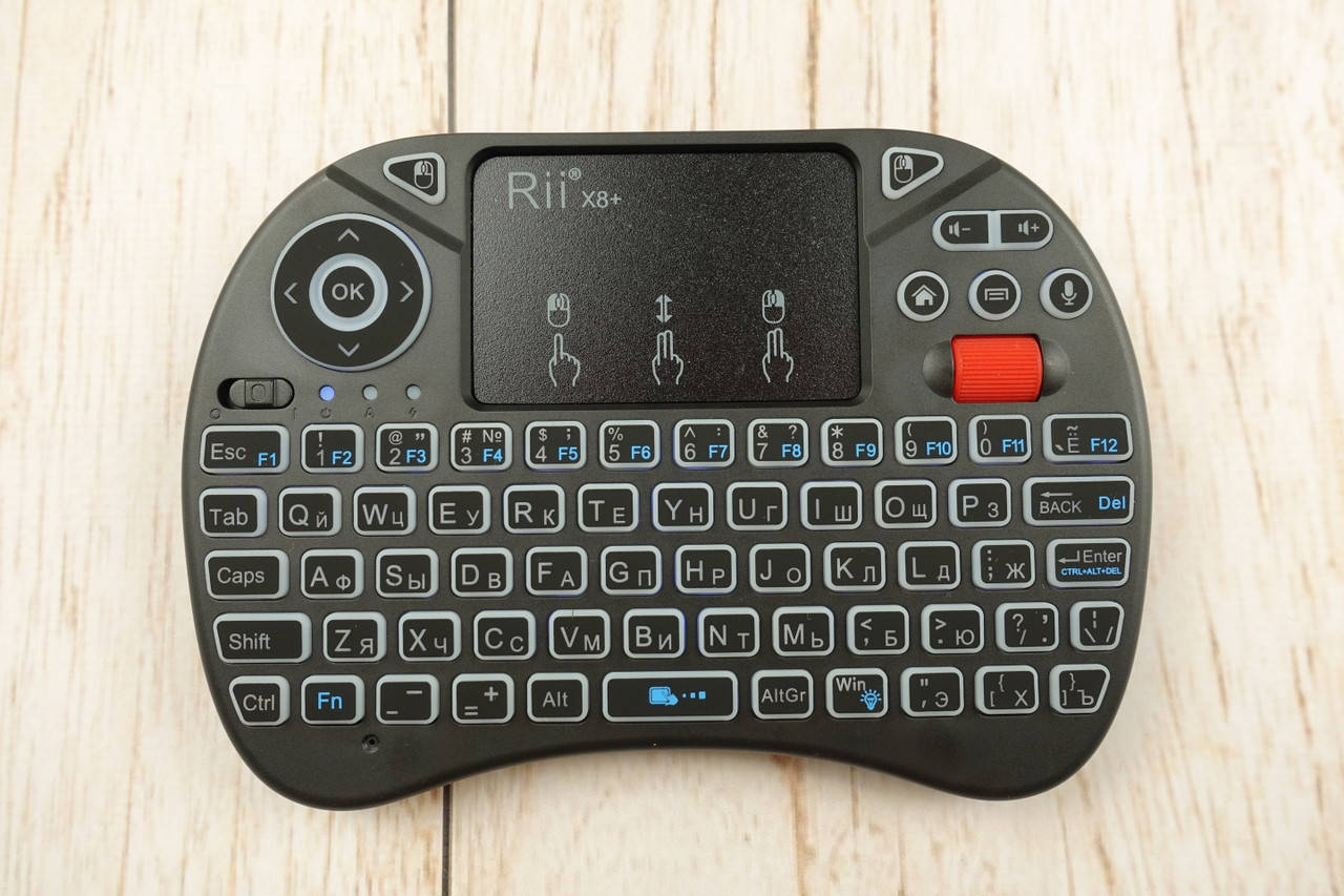 RII X8 + plus Riitek беспроводная клавиатура с микрофоном, тачпадом и подсветкой с русской раскладкой, Черный
RII X8 + plus Riitek беспроводная клавиатура с микрофоном, тачпадом и подсветкой с русской раскладкой, Черный