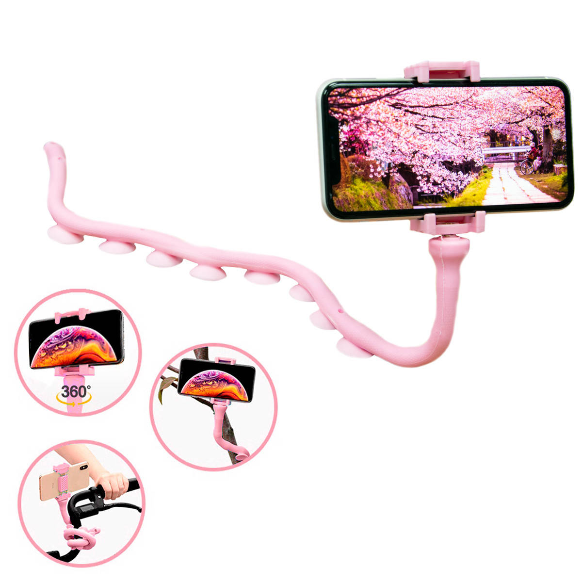 Гибкий держатель для телефона на сприсосках Розовый Worm lazy holder, подставка для телефона на стол (TS)
Гибкий держатель для телефона на сприсосках Розовый Worm lazy holder, подставка для телефона на стол (TS)