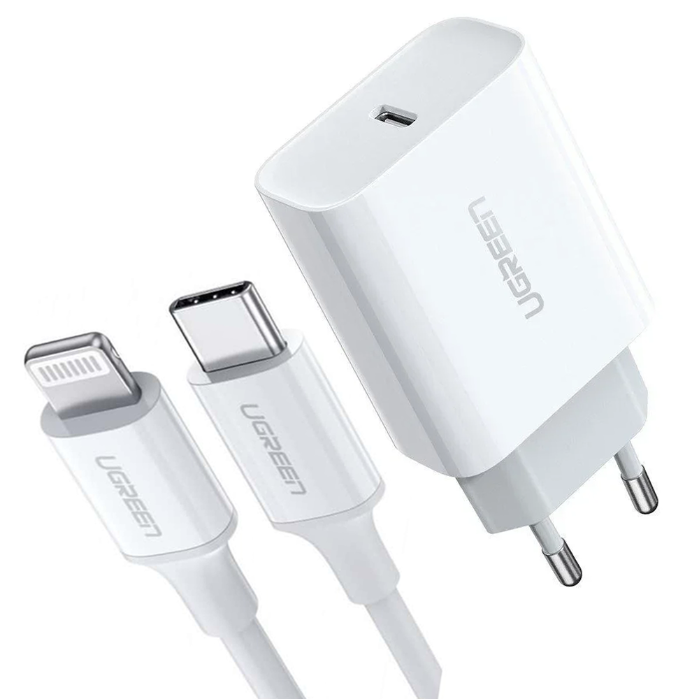 Зарядное устройство UGREEN 20 Вт + кабель USB-C - Lightning 1.5м USB C PD Быстрая зарядка Type C, Черный
Зарядное устройство UGREEN 20 Вт + кабель USB-C - Lightning 1.5м USB C PD Быстрая зарядка Type C, Черный