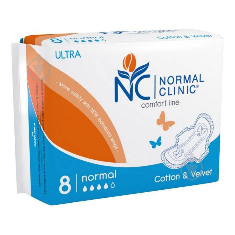 Прокладки для критических дней Normal clinic Comfort Ultra Line, normal, cotton&velvet, 4 капли, 260 мм / уп.
Прокладки для критических дней Normal clinic Comfort Ultra Line, normal, cotton&velvet, 4 капли, 260 мм / уп.