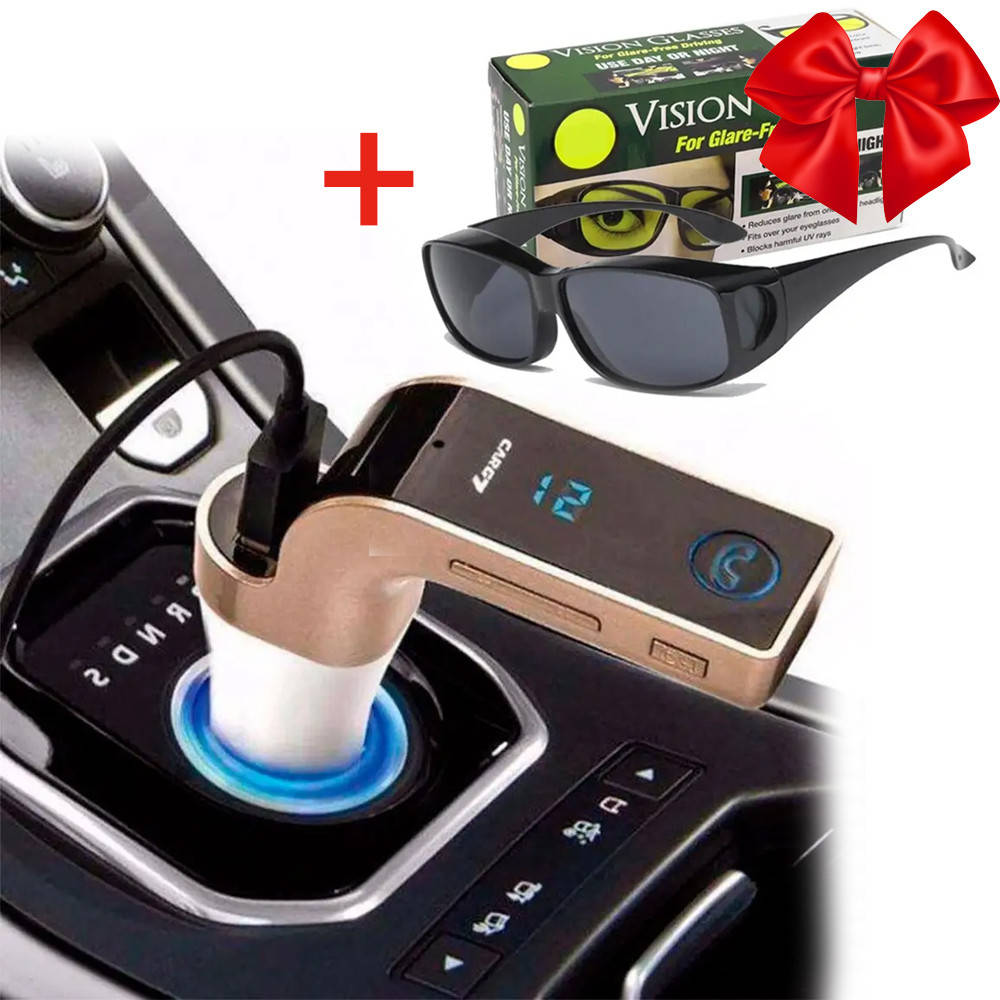 Автомобильный FM трансмиттер Car G7 / FM Модулятор для авто + Подарок Антибликовые водительские очки
Автомобильный FM трансмиттер Car G7 / FM Модулятор для авто + Подарок Антибликовые водительские очки