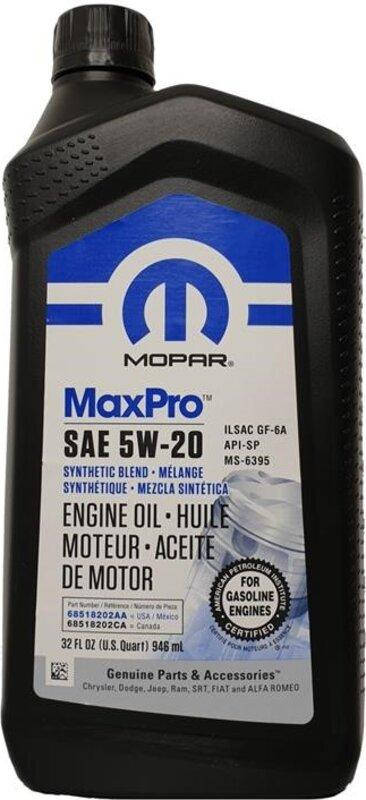 Моторное масло MOPAR 5W-20 0,946 л 
Моторное масло MOPAR 5W-20 0,946 л
