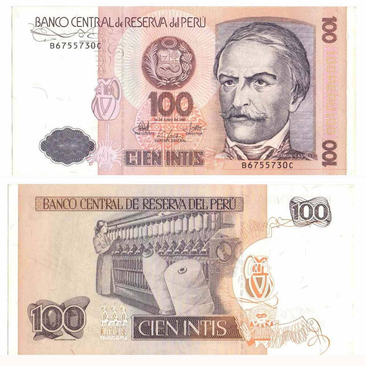 Перу/Peru 100 Intis 1987 Pick 133 UNC
Перу/Peru 100 Intis 1987 Pick 133 UNC