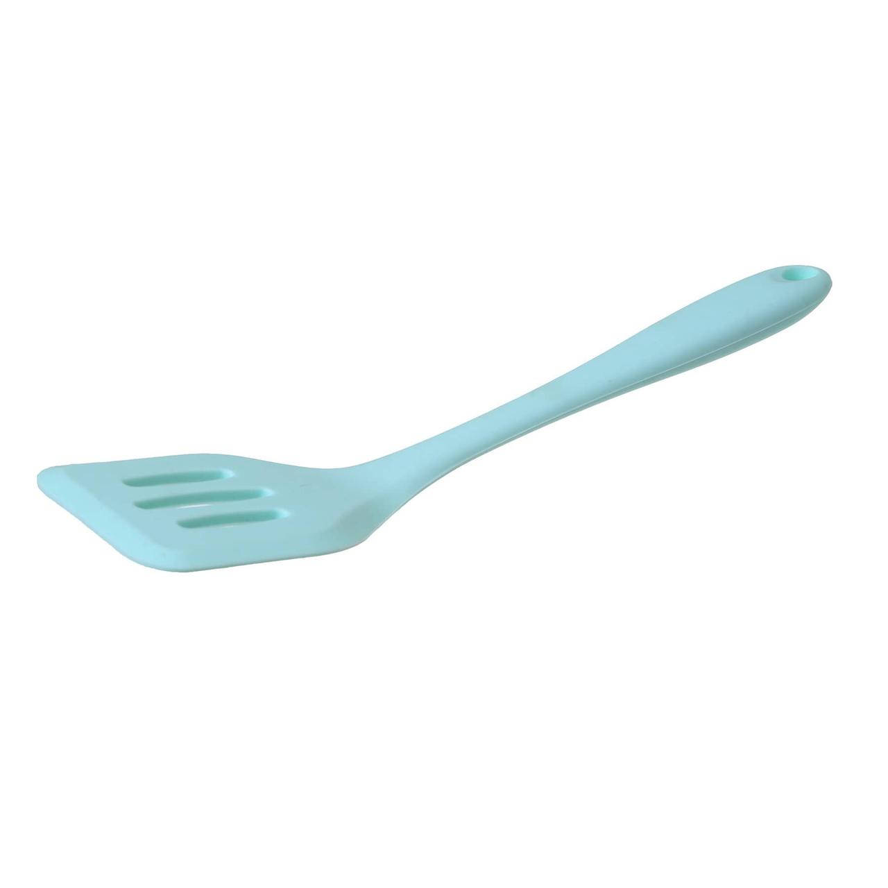 Силиконовая Лопатка с прорезями 29см зеленая 
Силиконовая Лопатка с прорезями 29см зеленая