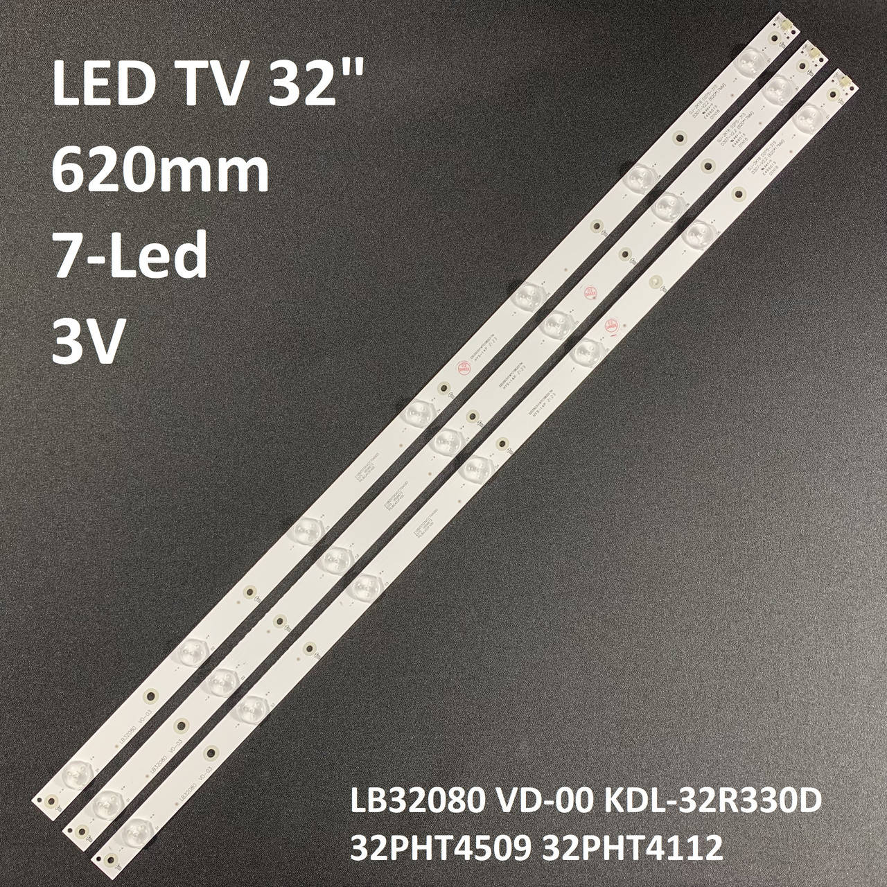 LED підсвітка TV LG 32" 620мм 210BZ07D04CCT0400D 32D3503V1W7C1B62017M GJ-2K16 D2P5-315 D307-V2.2 3pcs =1set
LED підсвітка TV LG 32" 620мм 210BZ07D04CCT0400D 32D3503V1W7C1B62017M GJ-2K16 D2P5-315 D307-V2.2 3pcs =1set