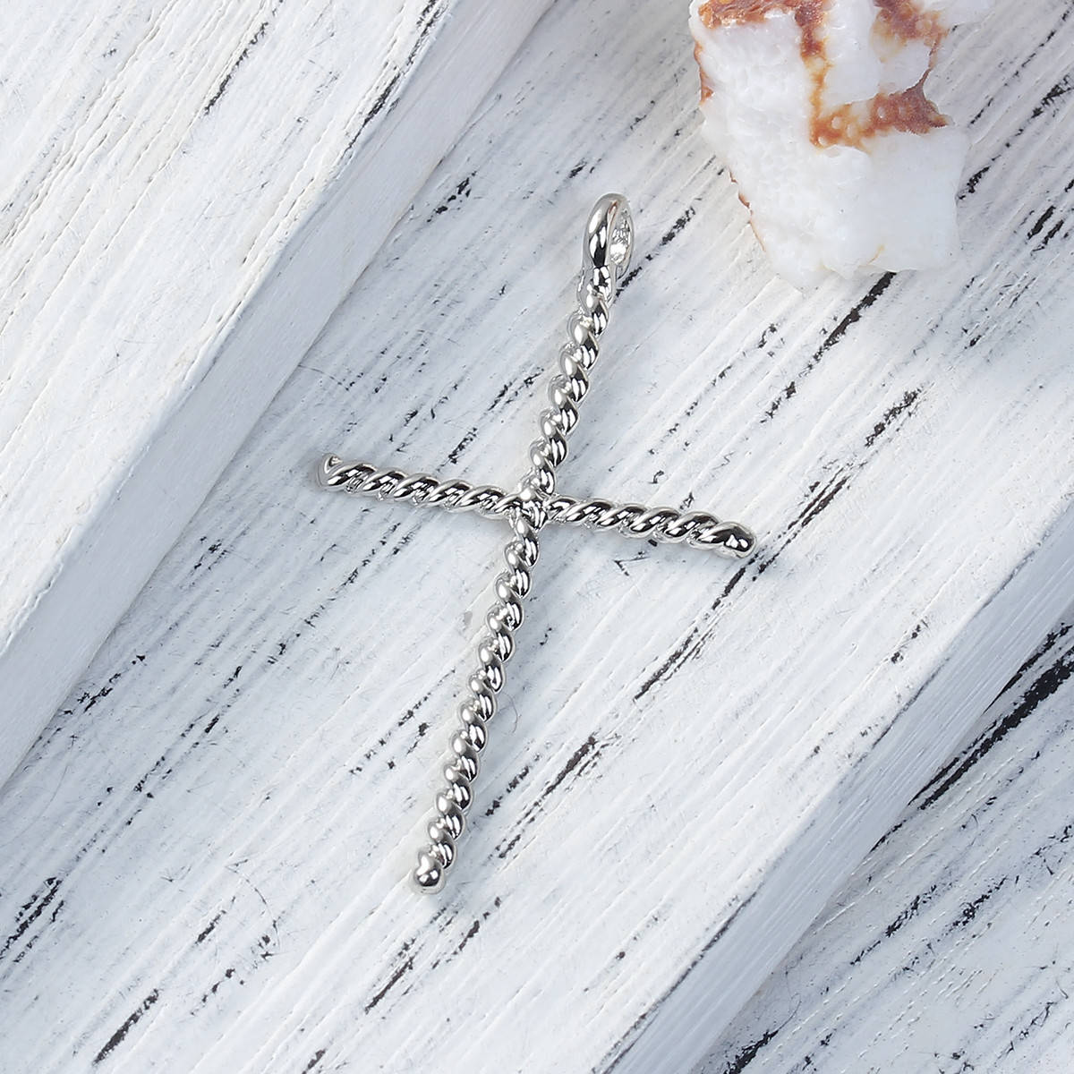 Подвеска Крест, Трос, Цинковый сплав, Cеребристый, 42 мм x 24 мм 
Подвеска Крест, Трос, Цинковый сплав, Cеребристый, 42 мм x 24 мм