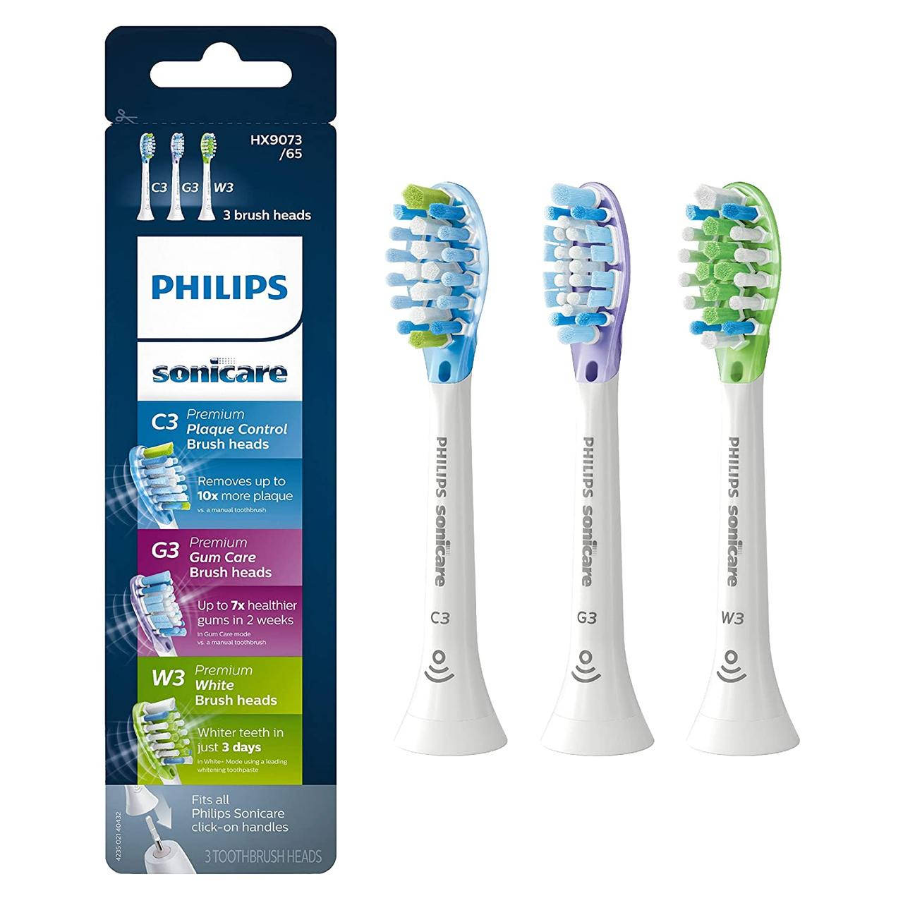 Насадки для электрической зубной щетки PHILIPS Sonicare Premium Pack (C3/G3/W3) HX9073/07 HX9073/33
Насадки для электрической зубной щетки PHILIPS Sonicare Premium Pack (C3/G3/W3) HX9073/07 HX9073/33