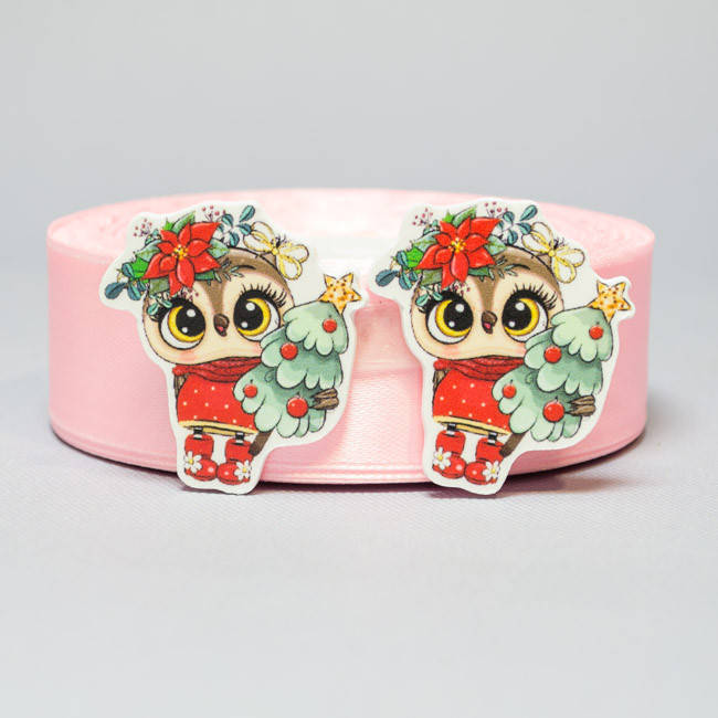 Кабошон Серединка Сова с елочкой Сб-700, Разные цвета