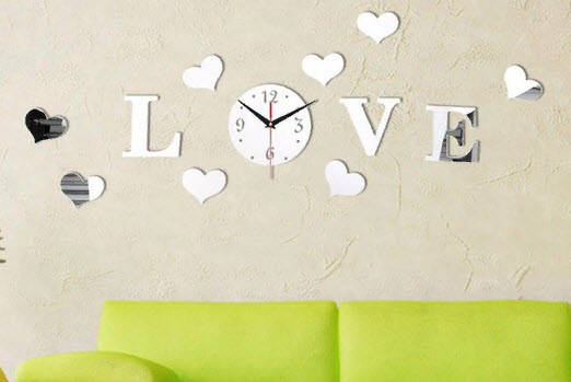 Часы зеркальные настенные 3D LOVE , часы наклейки с сердечками
Часы зеркальные настенные 3D LOVE , часы наклейки с сердечками