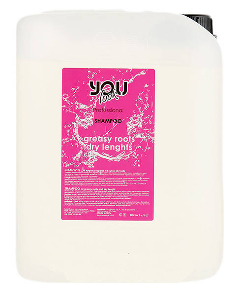 Шампунь для волос жирных корней и сухих на кончиках Greasy Roots Dry Lenths Shampoo You Look Professional, 5 л
Шампунь для волос жирных корней и сухих на кончиках Greasy Roots Dry Lenths Shampoo You Look Professional, 5 л