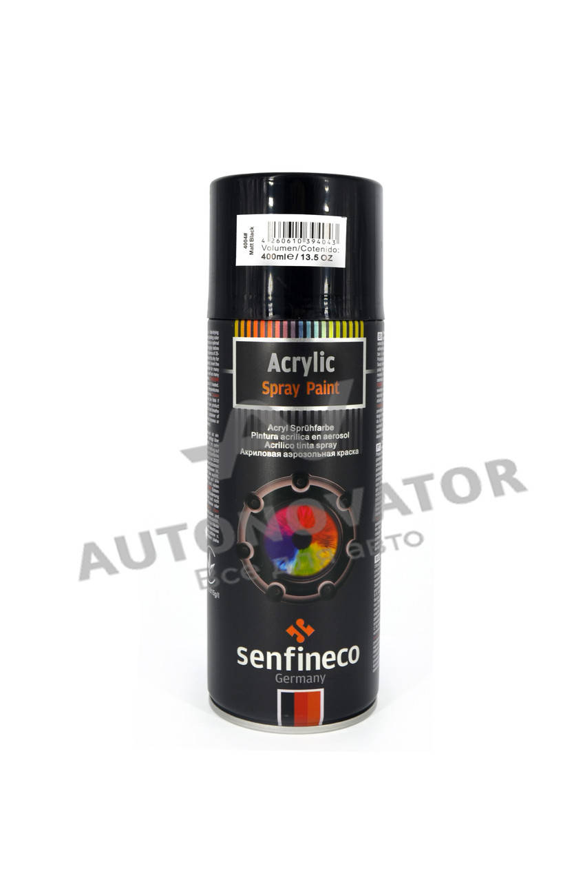 Акриловая аэрозольная краска - черная матовая Senfineco Acrylic Spray Paint 400 мл, Черный
Акриловая аэрозольная краска - черная матовая Senfineco Acrylic Spray Paint 400 мл, Черный