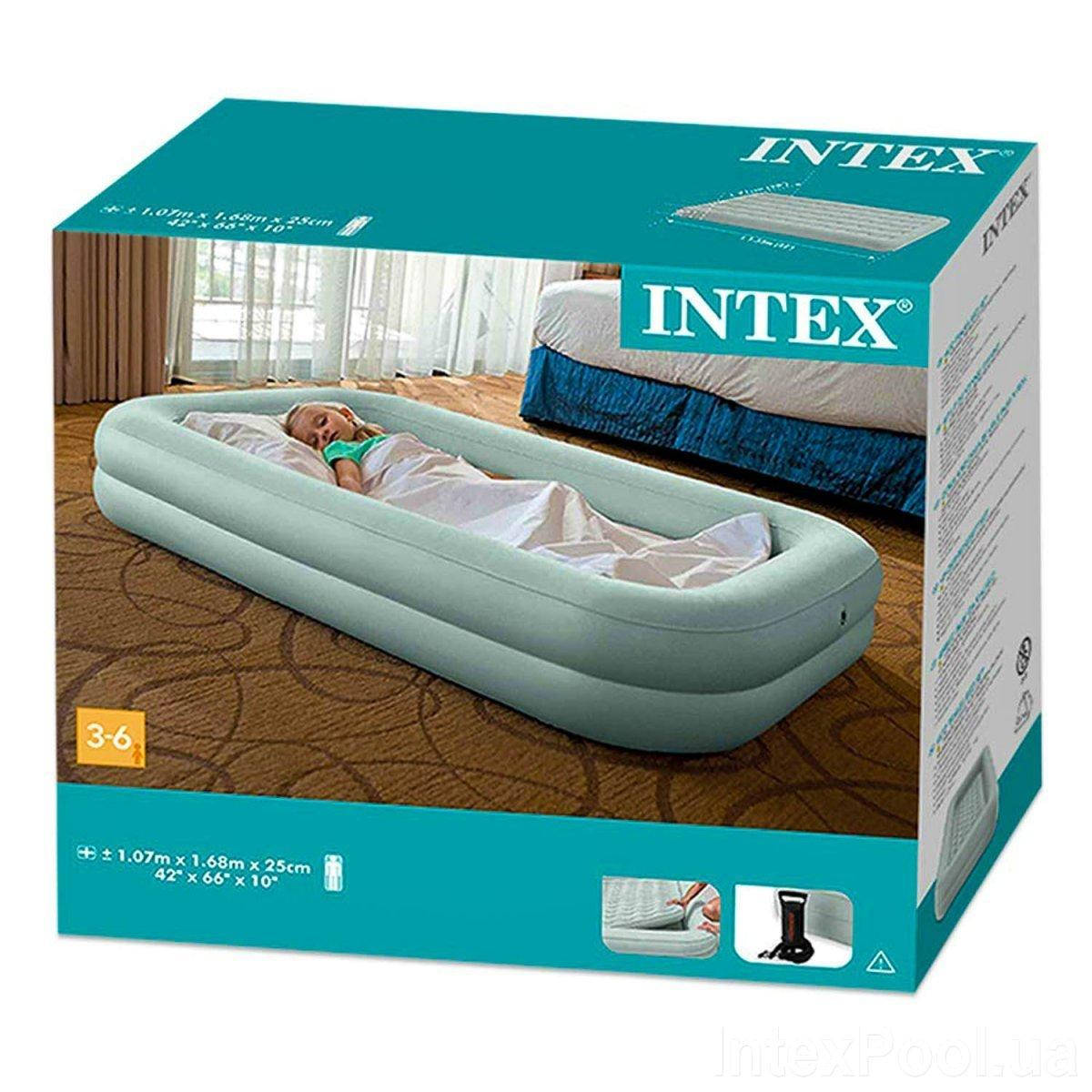 Детская надувная кровать Intex, 107 х 168 х 25 см (71 х 132 х 10 см), с ручным насосом, односпальная
Детская надувная кровать Intex, 107 х 168 х 25 см (71 х 132 х 10 см), с ручным насосом, односпальная