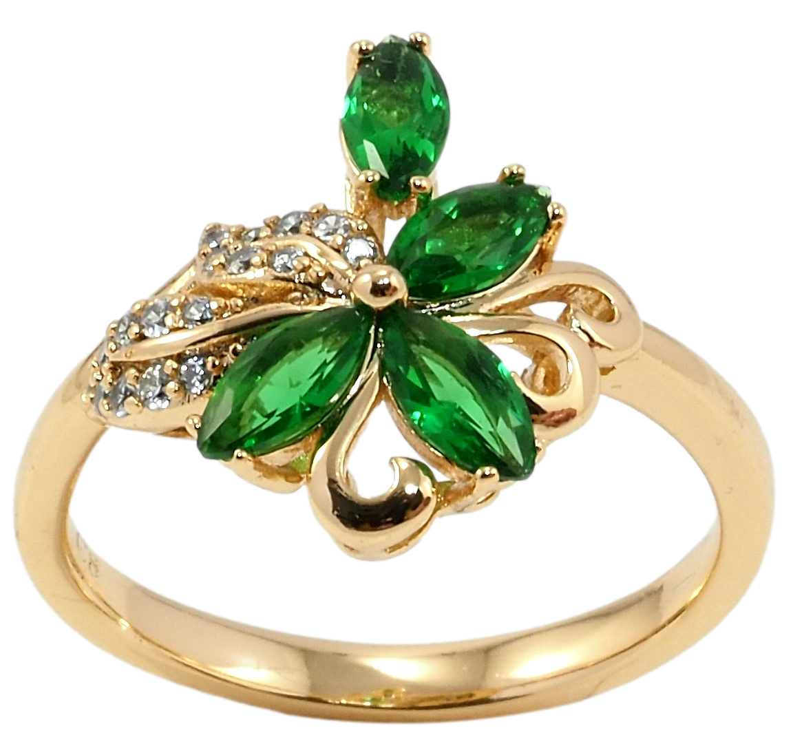 Кольцо Xuping Позолота 18K "Цветок с зелеными фианитами и цирконием" р.17,17.5,18.5,19.5
Кольцо Xuping Позолота 18K "Цветок с зелеными фианитами и цирконием" р.17,17.5,18.5,19.5