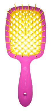 Расческа Janeke 1830 Superbrush The Original Italian оригинал Джанек розовая с желтым