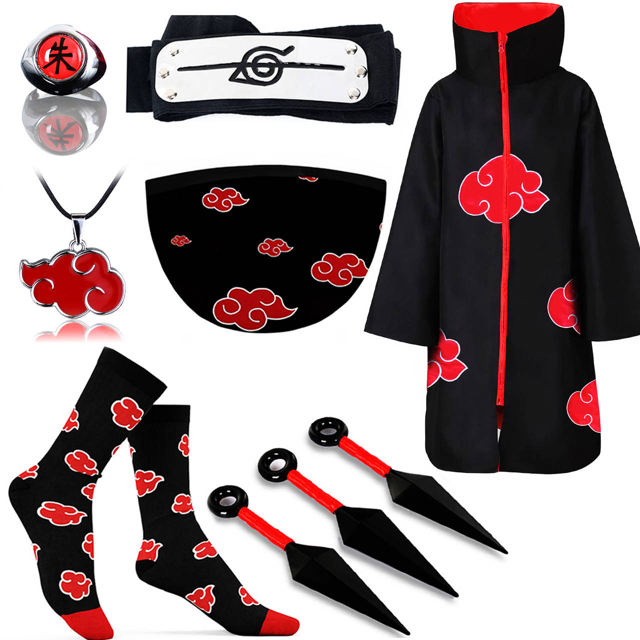 Набор Акацуки из Наруто Naruto: Плащ Акацуки S + Повязка + Маска + Носки + Кольцо + Кулон + Кунаи | Akatsuki
Набор Акацуки из Наруто Naruto: Плащ Акацуки S + Повязка + Маска + Носки + Кольцо + Кулон + Кунаи | Akatsuki