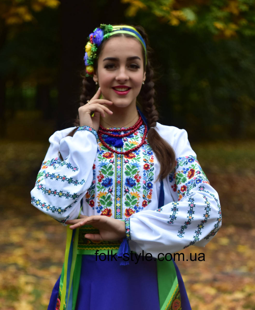Белая женская вышиванка с богатой многоцветной вышивкой "Борщёвские мотивы" № 143, Белый
Белая женская вышиванка с богатой многоцветной вышивкой "Борщёвские мотивы" № 143, Белый