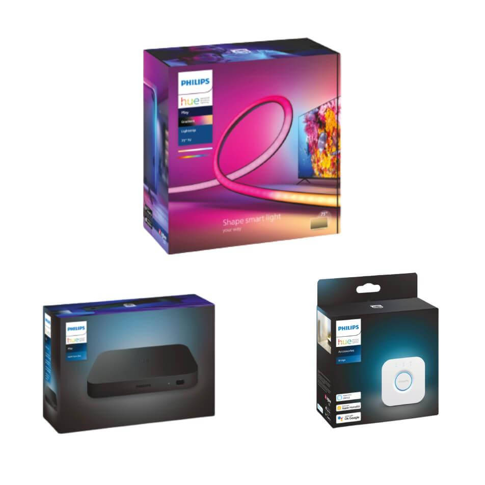 Комплект подсветки телевизора 75" (Philips Hue Play Gradient 75" + Philips Hue Sync Box + Philips Hue Bridge)
Комплект подсветки телевизора 75" (Philips Hue Play Gradient 75" + Philips Hue Sync Box + Philips Hue Bridge)