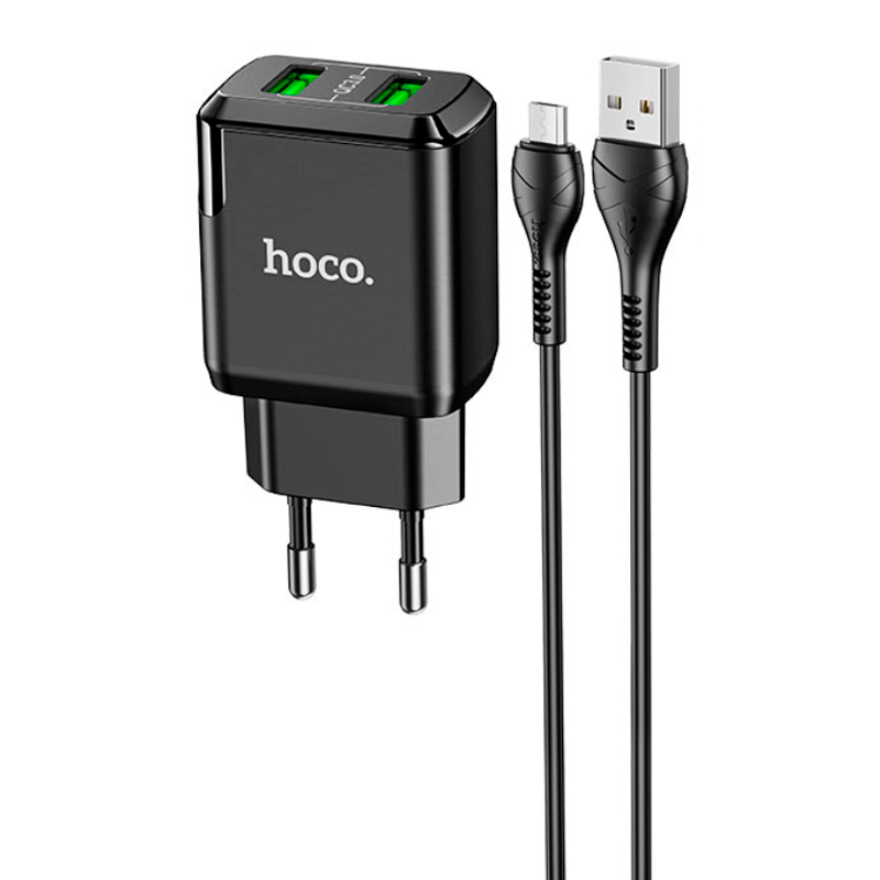 Сетевое зарядное устройство HOCO N6 |2USB, 3A, 2xQC3.0, 18W| адаптер с micro-USB кабелем 1м и быстрой зарядкой, Черный
Сетевое зарядное устройство HOCO N6 |2USB, 3A, 2xQC3.0, 18W| адаптер с micro-USB кабелем 1м и быстрой зарядкой, Черный