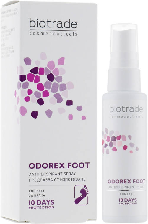 Антиперспирант-спрей для ног с усиленным длительным действием Biotrade Odorex Foot Antiperspirant Spray
Антиперспирант-спрей для ног с усиленным длительным действием Biotrade Odorex Foot Antiperspirant Spray
