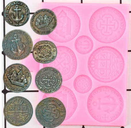 Молд силиконовый "Монеты" - размер молда 10,5*7,5см
Молд силиконовый "Монеты" - размер молда 10,5*7,5см