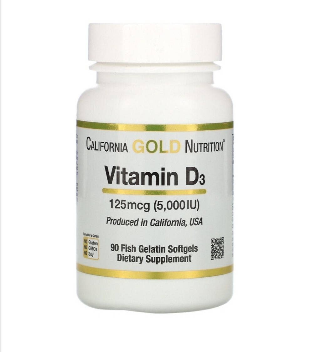 Витамин D3, 125 мкг (5000 МЕ), California Gold Nutrition 90 рыбно-желатиновых мягких таблеток
Витамин D3, 125 мкг (5000 МЕ), California Gold Nutrition 90 рыбно-желатиновых мягких таблеток