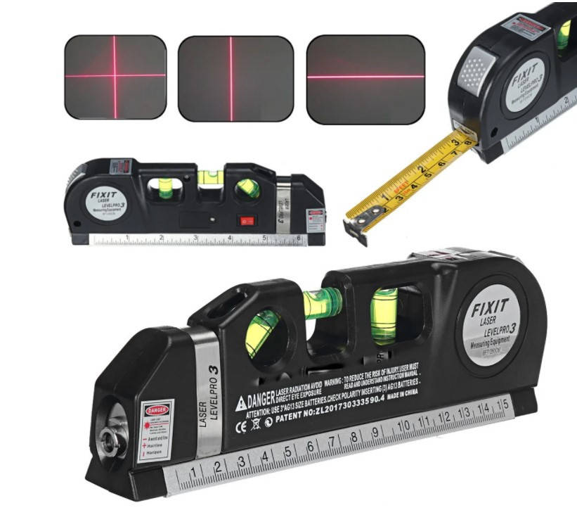 Универсальный строительный лазерный уровень 3 в 1 с рулеткой и линейкой Laser Level Pro 3
Универсальный строительный лазерный уровень 3 в 1 с рулеткой и линейкой Laser Level Pro 3