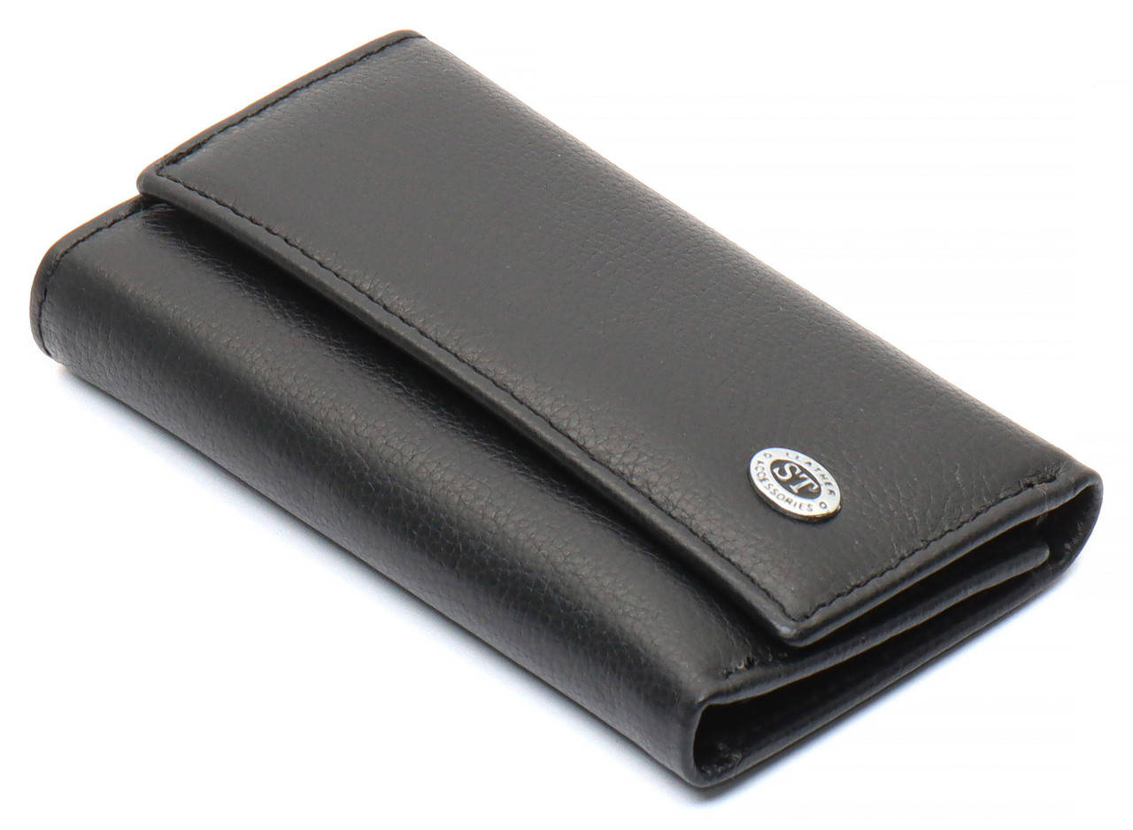 Черная ключница из натуральной кожи с отделением для денег ST Leather ST002, Черный
Черная ключница из натуральной кожи с отделением для денег ST Leather ST002, Черный
