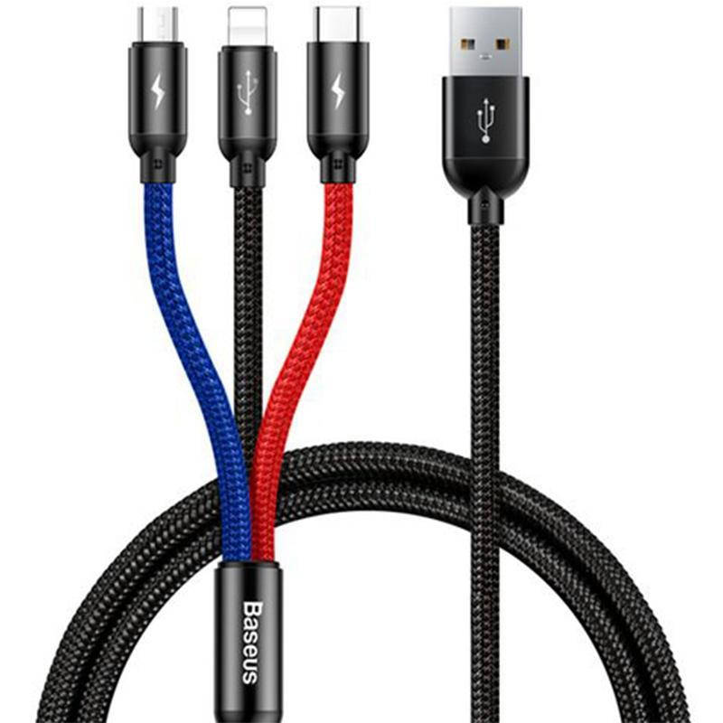 Кабель 3 в 1 USB-Lightning-MicroUSB-Type-C Baseus Three Primary Colors 3.5A 1.2m CAMLT-BSY01 Black
Кабель 3 в 1 USB-Lightning-MicroUSB-Type-C Baseus Three Primary Colors 3.5A 1.2m CAMLT-BSY01 Black