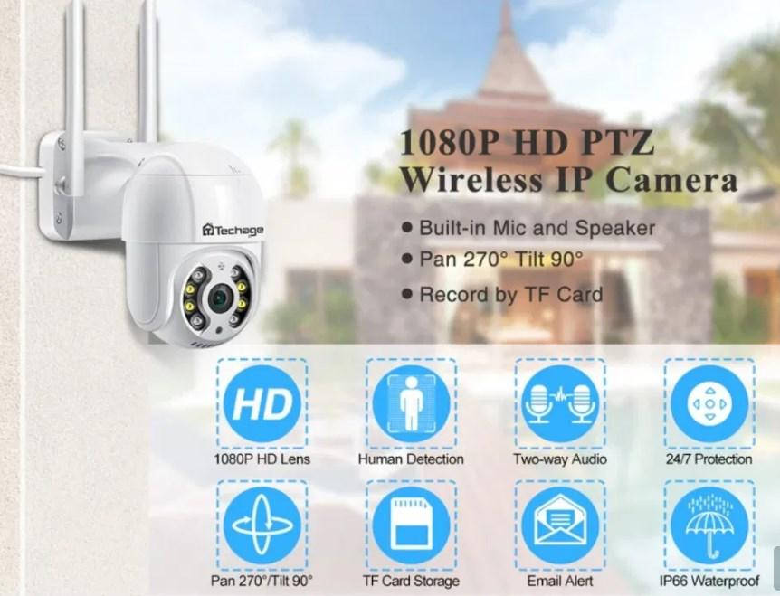 Уличная поворотная IP WIFi Камера Techage xm-pt816-20w 2Mp 
Уличная поворотная IP WIFi Камера Techage xm-pt816-20w 2Mp
