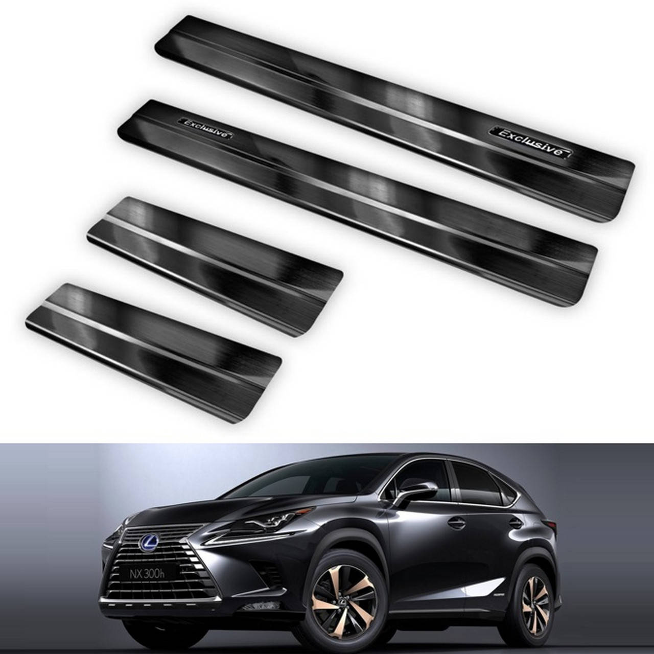 Защитные накладки на пороги "Exclusive" для Lexus NX 2014+ /черн.нерж.сталь/, Черный
Защитные накладки на пороги "Exclusive" для Lexus NX 2014+ /черн.нерж.сталь/, Черный