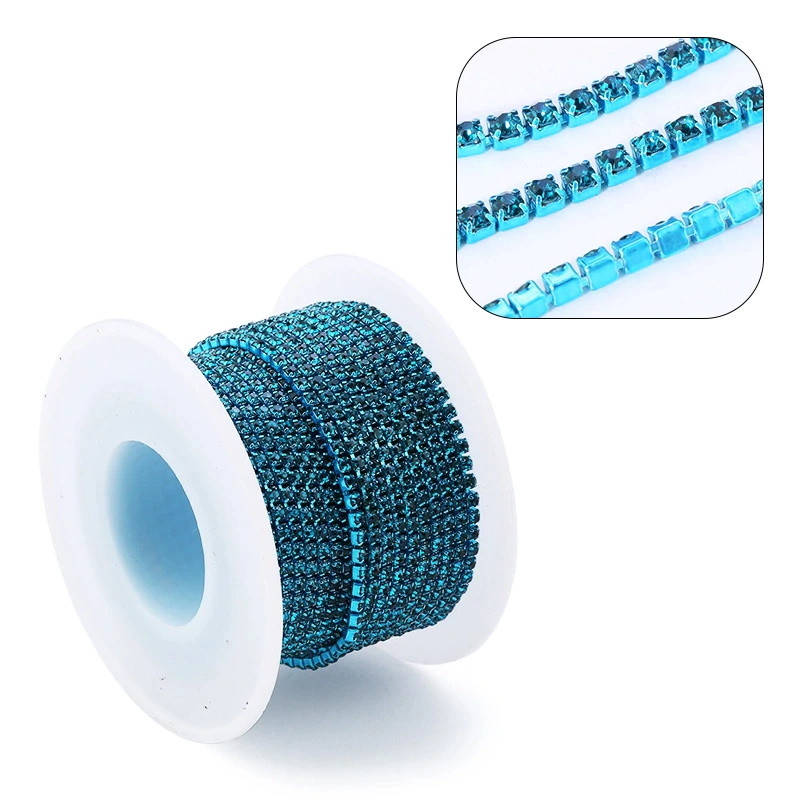 Стразовая цепочка, цвет Aquamarine, оправа под цвет страз, размер ss6 (2 mm) 1м., Голубой
Стразовая цепочка, цвет Aquamarine, оправа под цвет страз, размер ss6 (2 mm) 1м., Голубой