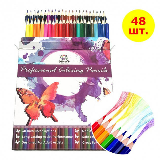 Набор цветных карандашей Vincis secret 48 штук детский школьный
Набор цветных карандашей Vincis secret 48 штук детский школьный