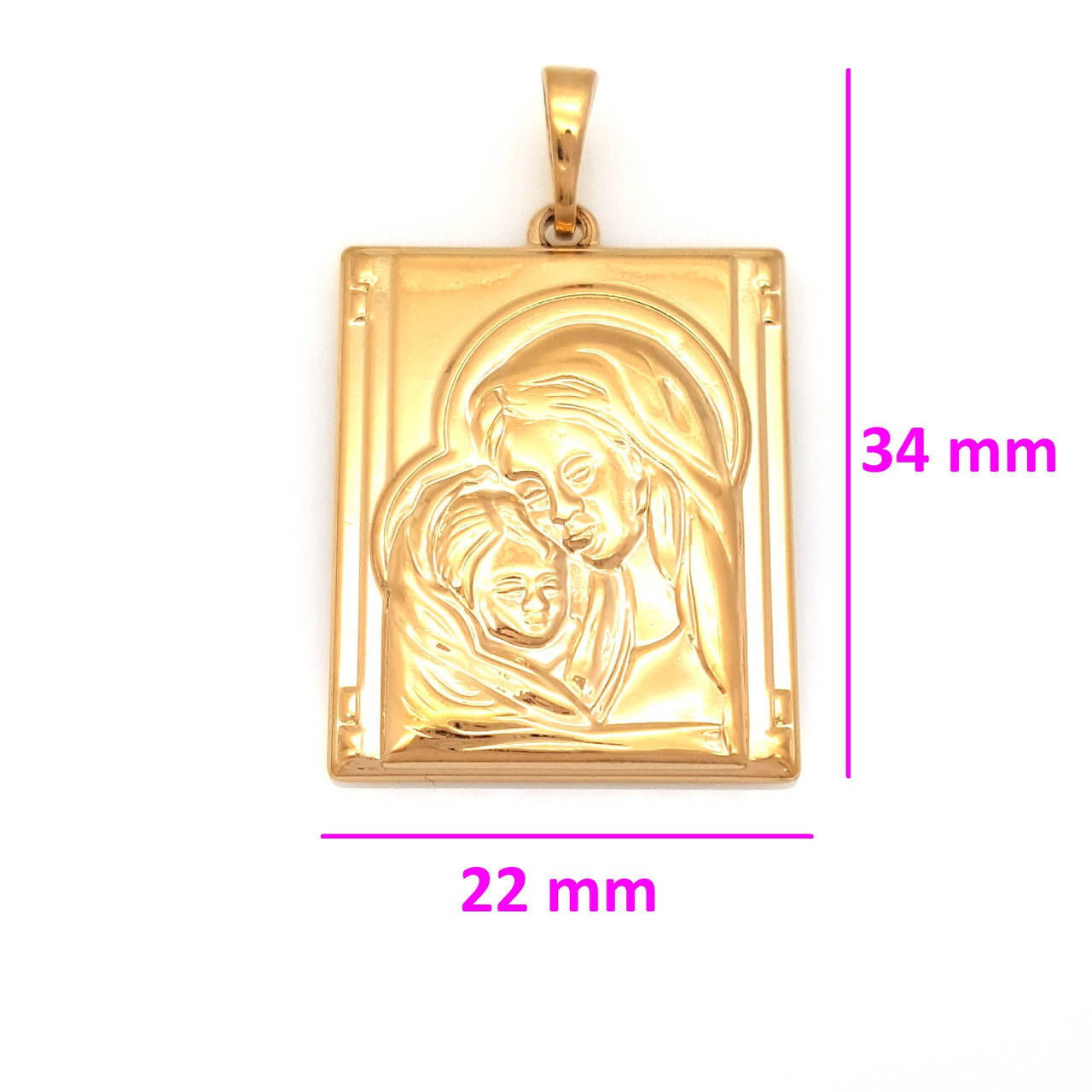 Ладанка прямоугольная, "Божья Матерь и Дитя", позолота Xuping, 18К
Ладанка прямоугольная, "Божья Матерь и Дитя", позолота Xuping, 18К