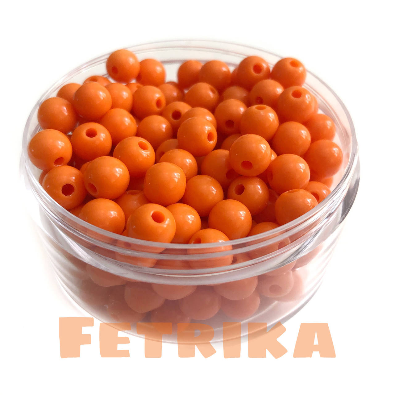 Бусины пластиковые оранжевые 8 мм, Оранжевый 
Бусины пластиковые оранжевые 8 мм, Оранжевый