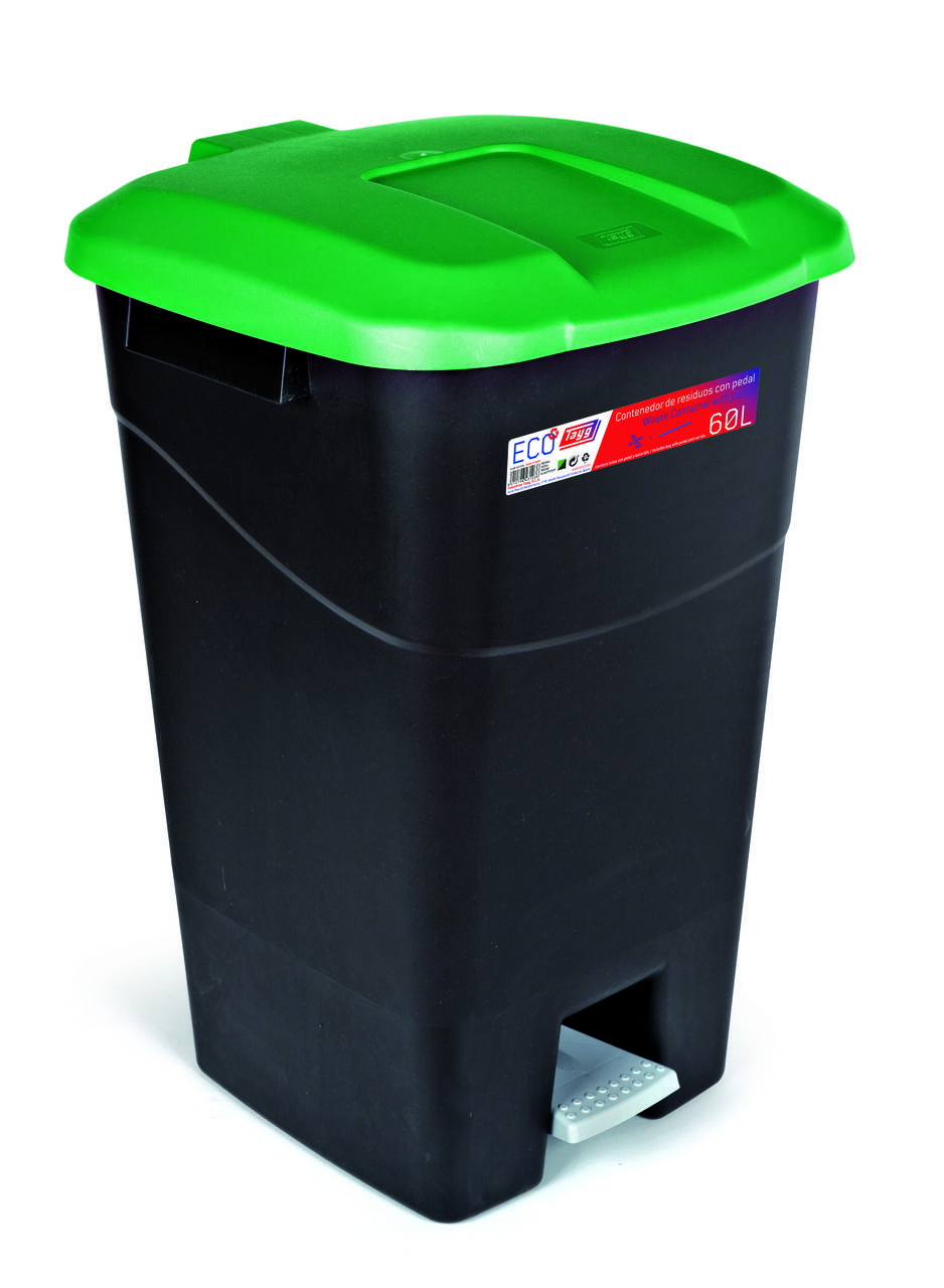 Мусорное ведро 60л Eco Tayg (Испания) , 40*43*65см с педалью и ручками, зеленая крышка (431036) пластиковое, Зелёный
Мусорное ведро 60л Eco Tayg (Испания) , 40*43*65см с педалью и ручками, зеленая крышка (431036) пластиковое, Зелёный