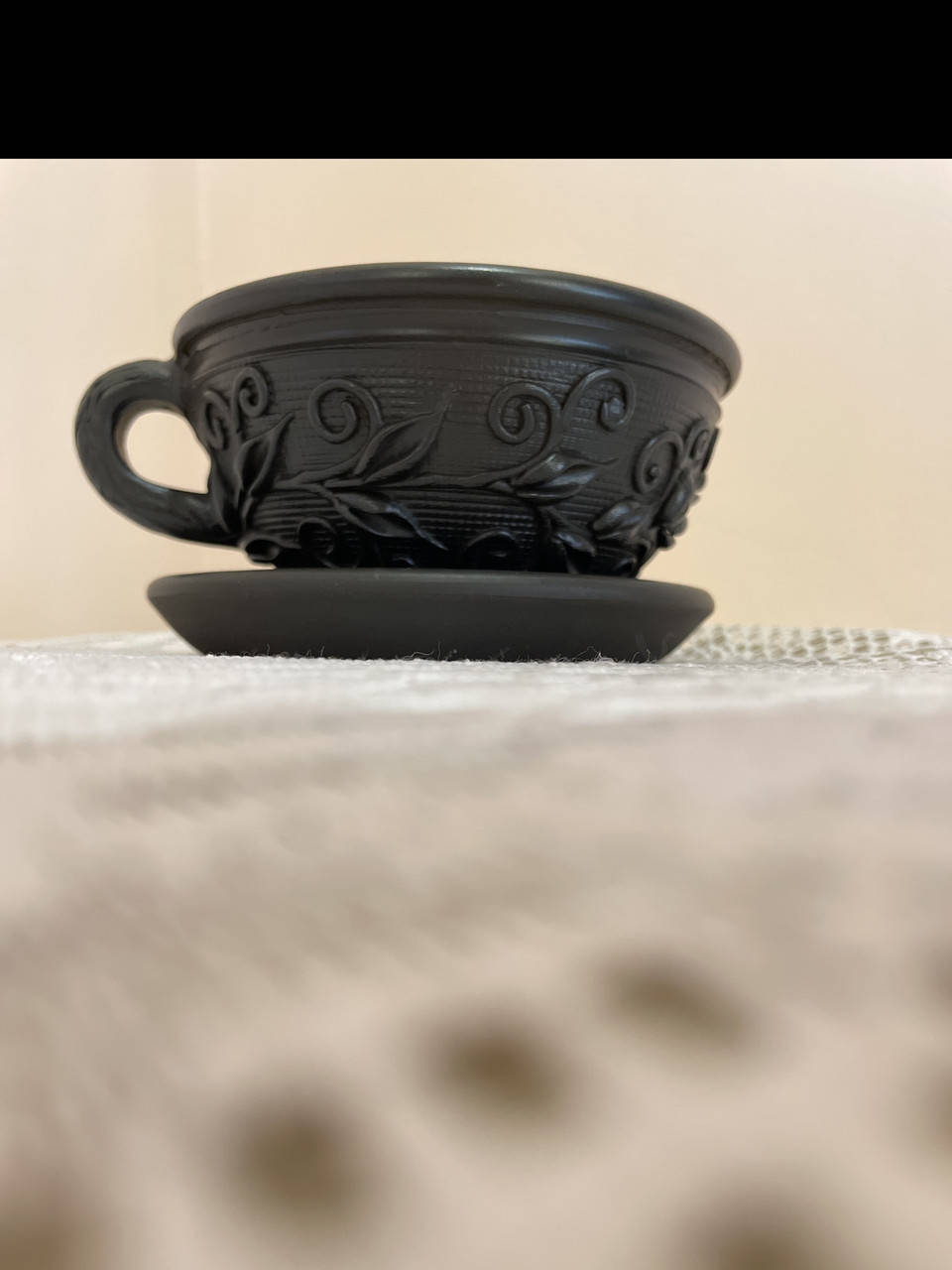 Чашка глиняна чайна піала Калина з блюдцем, Черный 
Чашка глиняна чайна піала Калина з блюдцем, Черный