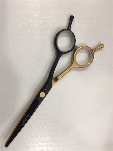 Ножницы парикмахерские ЭСТЕТ 5.5 прямые классические черный+золото для правши и левши