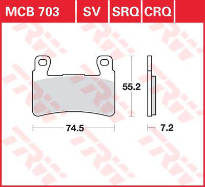 Тормозные колодки мото TRW-LUCAS передние MCB703SV для мотоцикла Honda CBR , Honda CBR F4i , Honda CB Hornet
Тормозные колодки мото TRW-LUCAS передние MCB703SV для мотоцикла Honda CBR , Honda CBR F4i , Honda CB Hornet
