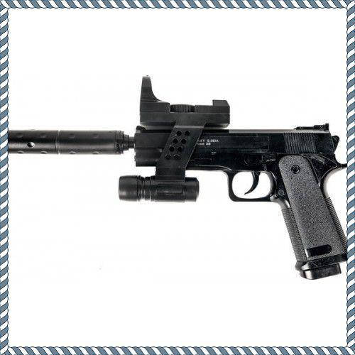 Пистолет детский "Beretta 92 с глушителем и лазарным прицелом" скорость 50 м/с пластиковый, Черный
Пистолет детский "Beretta 92 с глушителем и лазарным прицелом" скорость 50 м/с пластиковый, Черный
