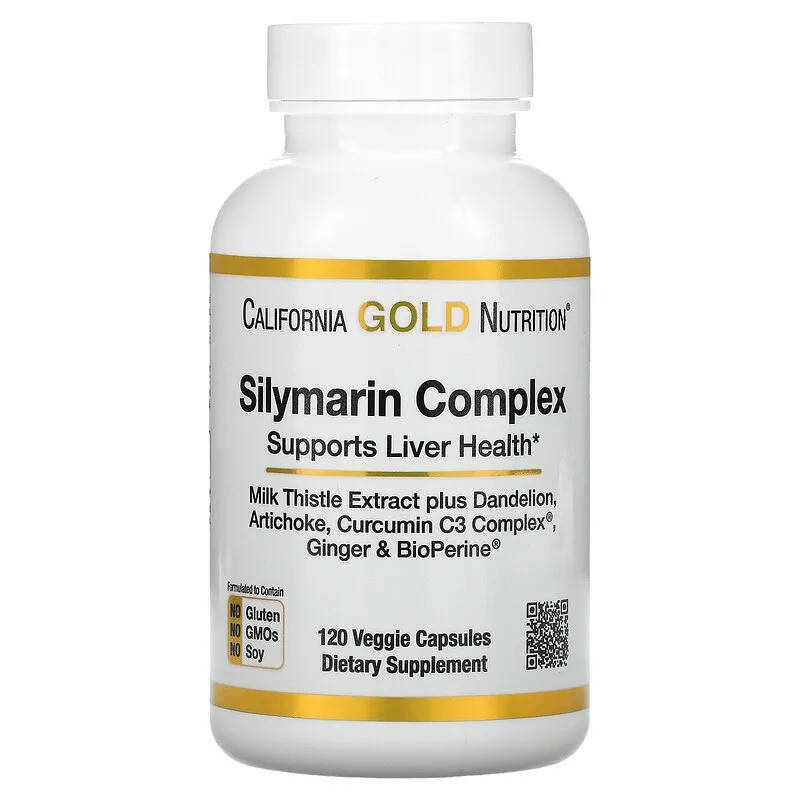 Силимарин комплекс California GOLD Nutrition "Silymarin Complex" для очистки печени, 300 мг (120 капсул)
Силимарин комплекс California GOLD Nutrition "Silymarin Complex" для очистки печени, 300 мг (120 капсул)