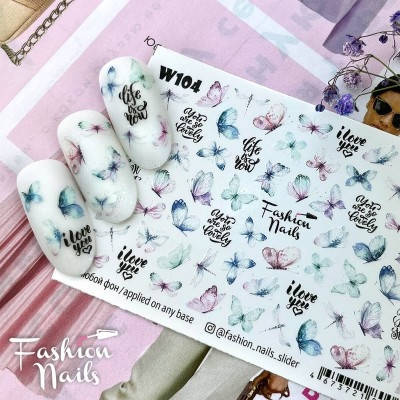 Слайдер дизайн наклейки на ногти для маникюра водные Fashion Nails w 104 бабочки, Голубой
Слайдер дизайн наклейки на ногти для маникюра водные Fashion Nails w 104 бабочки, Голубой