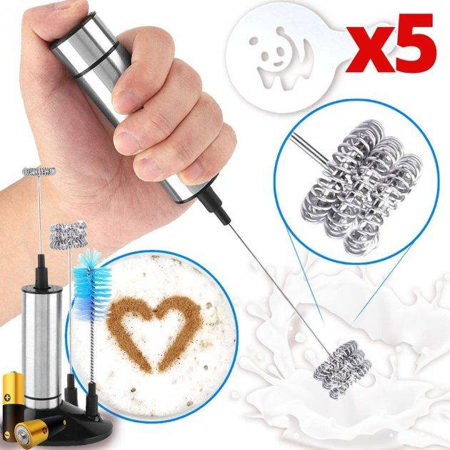 Капучинатор для сливок и молока Premium Milk Frother 5 в 1 Вспениватель молока ручной электрический Серый
Капучинатор для сливок и молока Premium Milk Frother 5 в 1 Вспениватель молока ручной электрический Серый