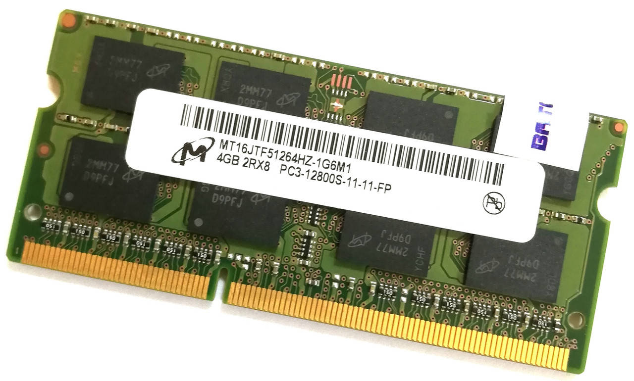 Оперативная память для ноутбука Micron SODIMM DDR3 4Gb 1600MHz 12800S 2R8 CL11 (MT16JTF51264HZ-1G6M1) Б/У
Оперативная память для ноутбука Micron SODIMM DDR3 4Gb 1600MHz 12800S 2R8 CL11 (MT16JTF51264HZ-1G6M1) Б/У