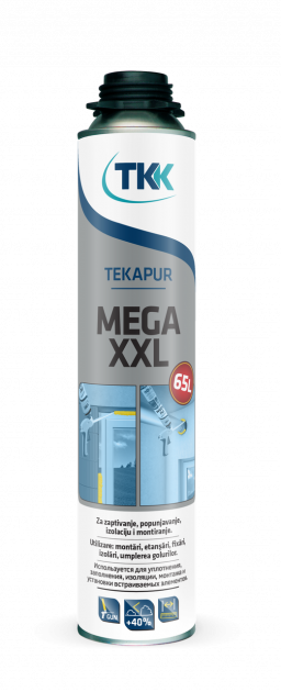 Пена монтажная под пистолет Tekapur MEGA XXL 65L 850 ml
Пена монтажная под пистолет Tekapur MEGA XXL 65L 850 ml