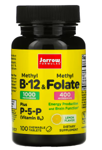 Jarrow Formulas, Methyl B-12 & Methyl Folate, метил B-12 и метилфолат, лимон, 100 жевательных таблеток
Jarrow Formulas, Methyl B-12 & Methyl Folate, метил B-12 и метилфолат, лимон, 100 жевательных таблеток