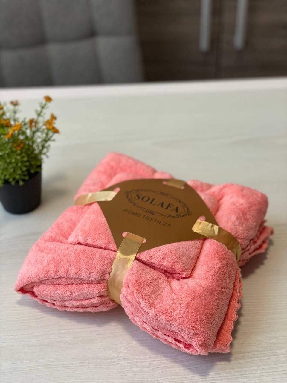 Полотенце "Мешочек", баня + лицо микрофибра, Разные цвета