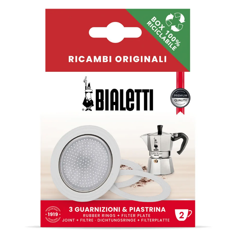 Запчасти для гейзерной кофеварки Bialetti 2 чашки 
Запчасти для гейзерной кофеварки Bialetti 2 чашки