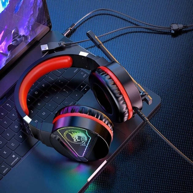 Наушники игровые с микрофоном Hoco W104 Drift Gaming проводные (LED, RGB подсветка) с оголовьем - Красный
Наушники игровые с микрофоном Hoco W104 Drift Gaming проводные (LED, RGB подсветка) с оголовьем - Красный