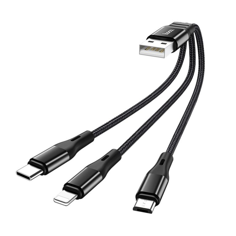 Кабель 3в1 для зарядки телефона MicroUSB+TypeC+Lightning 3-in-1 HOCO Combo Harbor X47 0.25м |2.4A| Черный
Кабель 3в1 для зарядки телефона MicroUSB+TypeC+Lightning 3-in-1 HOCO Combo Harbor X47 0.25м |2.4A| Черный