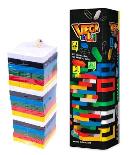 Настольная деревянная игра Дженга Vega Color, GVC-01U, для детей от 5 лет, Пакунок малюка
Настольная деревянная игра Дженга Vega Color, GVC-01U, для детей от 5 лет, Пакунок малюка